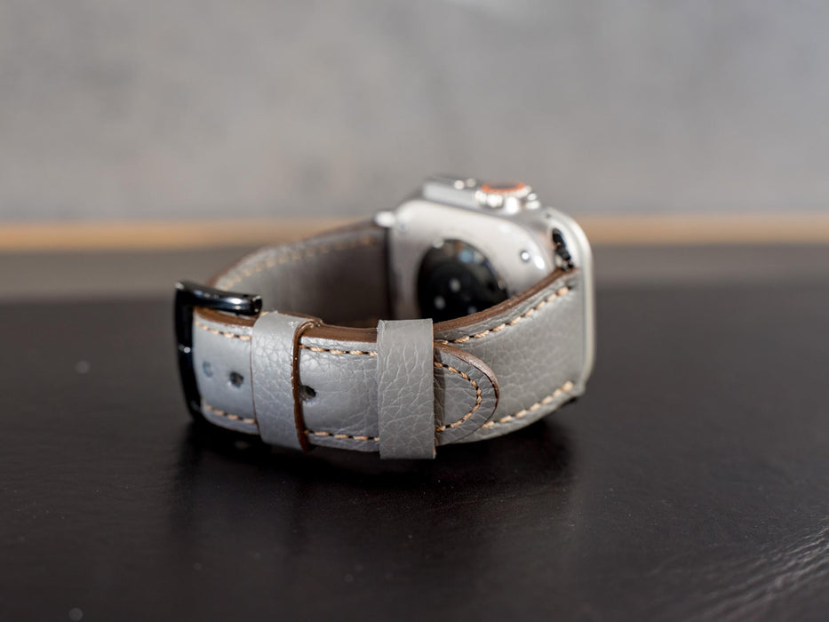 Olpr. Leather Goods co. Gray Italian Leather Apple Watch Band