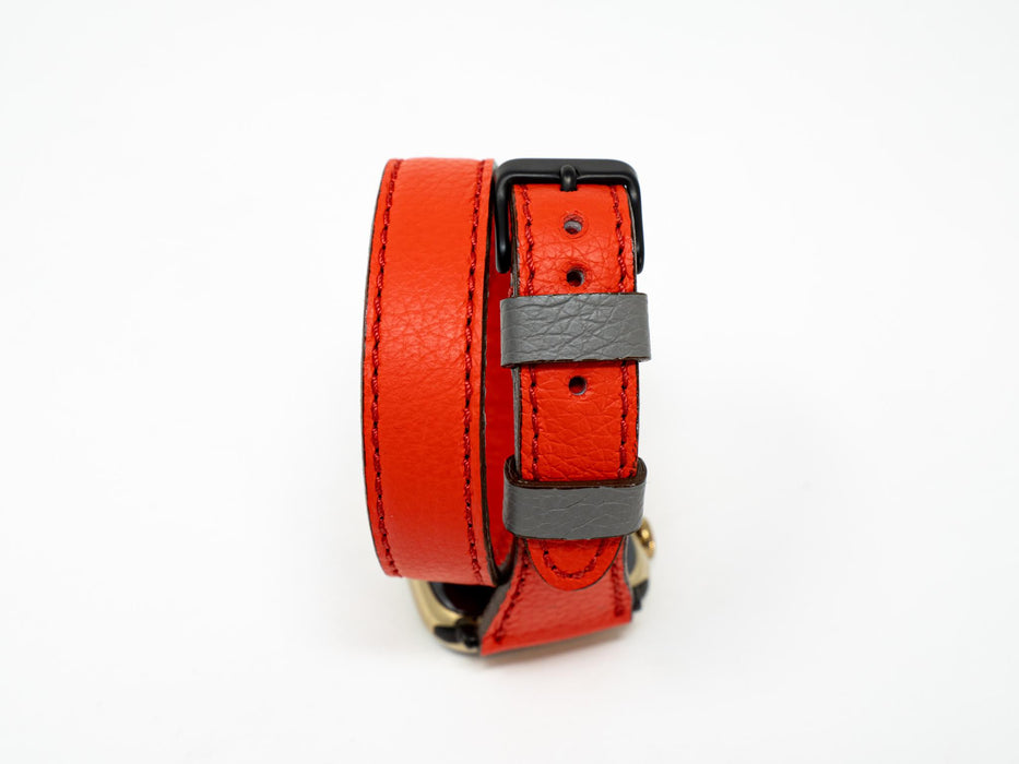 Olpr. leather goods co. Petite Double Italian Leather Apple Watch Band - Red