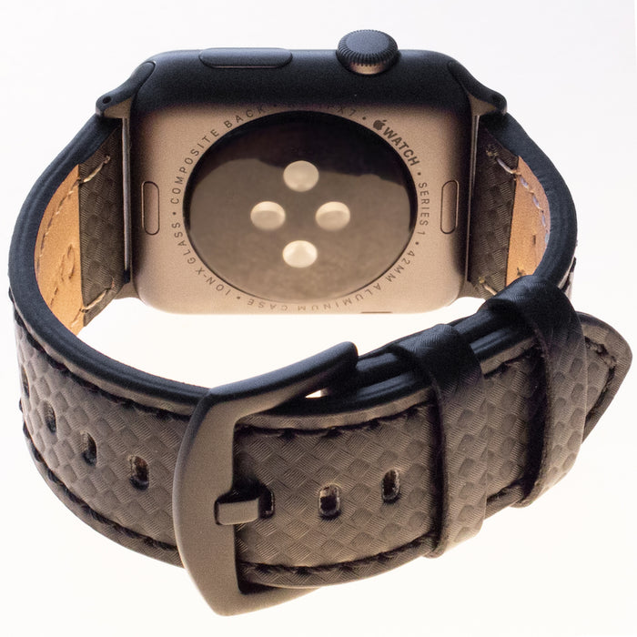 Carterjett Leather NATO Apple Watch Band in Carbon Fiber - Cult of Mac Watch Store