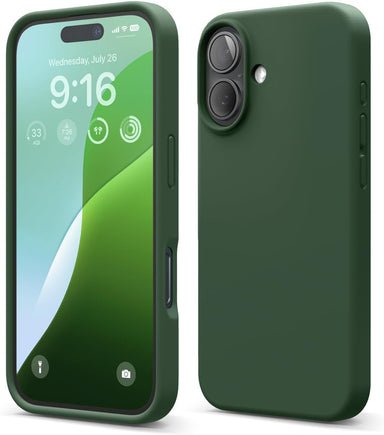 elago Compatible with iPhone 16 Case, Premium Liquid Silicone Case, Full Body Protective Cover, Shockproof, Slim Design, Anti-Scratch Soft Microfiber Lining, 6.1 inch (Ice Red)