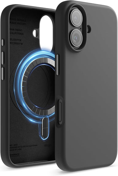 elago Magnetic Silicone Case Compatible with iPhone 16 Case 6.1 Inch Compatible with All MagSafe Accessories - Built-in Magnets, Soft Grip Silicone, Shockproof [Stone]