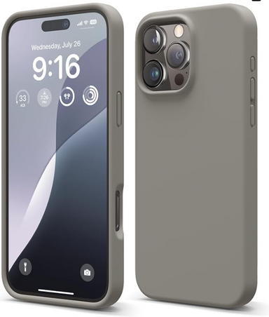 elago Compatible with iPhone 16 Pro Max Case, Premium Liquid Silicone Case, Full Body Protective Cover, Shockproof, Slim Phone, Anti-Scratch Soft Microfiber Lining, 6.9 inch (Medium Grey)