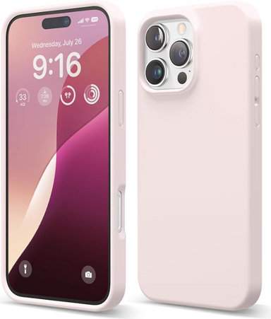 elago Compatible with iPhone 16 Pro Max Case, Premium Liquid Silicone Case, Full Body Protective Cover, Shockproof, Slim Phone, Anti-Scratch Soft Microfiber Lining, 6.9 inch (Lovely Pink)
