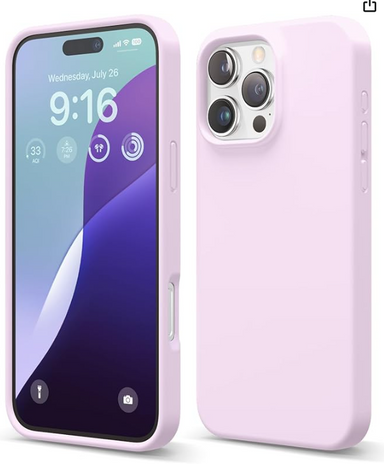 elago Compatible with iPhone 16 Pro Max Case, Premium Liquid Silicone Case, Full Body Protective Cover, Shockproof, Slim Phone, Anti-Scratch Soft Microfiber Lining, 6.9 inch (Light Lilac)