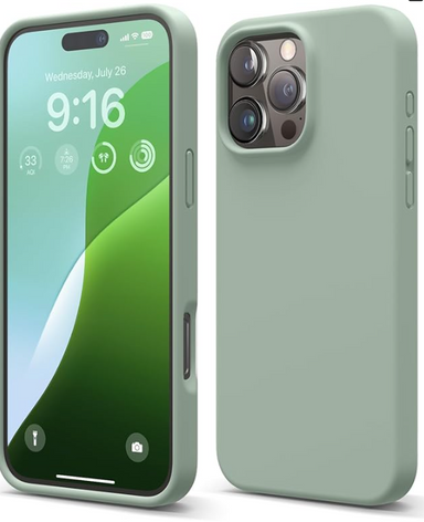 elago Compatible with iPhone 16 Pro Max Case, Premium Liquid Silicone Case, Full Body Protective Cover, Shockproof, Slim Phone, Anti-Scratch Soft Microfiber Lining, 6.9 inch (Khaki Green)