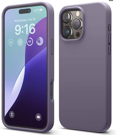 elago Compatible with iPhone 16 Pro Max Case, Premium Liquid Silicone Case, Full Body Protective Cover, Shockproof, Slim Phone, Anti-Scratch Soft Microfiber Lining, 6.9 inch (Deep Lavender)