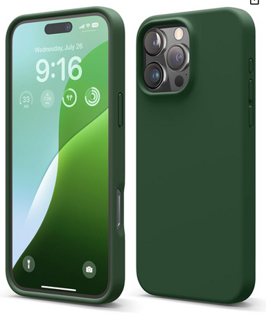 elago Compatible with iPhone 16 Pro Max Case, Premium Liquid Silicone Case, Full Body Protective Cover, Shockproof, Slim Phone, Anti-Scratch Soft Microfiber Lining, 6.9 inch (Alpine Green)