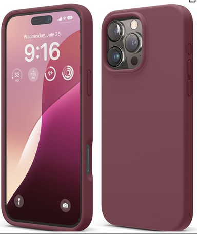 elago Compatible with iPhone 16 Pro Max Case, Premium Liquid Silicone Case, Full Body Protective Cover, Shockproof, Slim Phone, Anti-Scratch Soft Microfiber Lining, 6.9 inch (Burgundy)