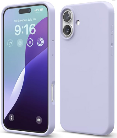 elago Compatible with iPhone 16 Plus Case, Premium Liquid Silicone Case, Full Body Protective Cover, Shockproof, Slim Design, Anti-Scratch Soft Microfiber Lining, 6.7 inch (Purple)