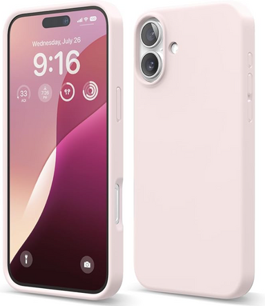 elago Compatible with iPhone 16 Plus Case, Premium Liquid Silicone Case, Full Body Protective Cover, Shockproof, Slim Design, Anti-Scratch Soft Microfiber Lining, 6.7 inch (Lovely Pink)