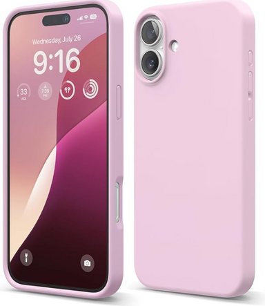 elago Compatible with iPhone 16 Plus Case, Premium Liquid Silicone Case, Full Body Protective Cover, Shockproof, Slim Design, Anti-Scratch Soft Microfiber Lining, 6.7 inch (Hot Pink)