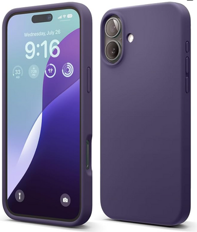 elago Compatible with iPhone 16 Plus Case, Premium Liquid Silicone Case, Full Body Protective Cover, Shockproof, Slim Design, Anti-Scratch Soft Microfiber Lining, 6.7 inch (Deep Purple)