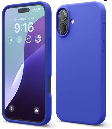 elago Compatible with iPhone 16 Plus Case, Premium Liquid Silicone Case, Full Body Protective Cover, Shockproof, Slim Design, Anti-Scratch Soft Microfiber Lining, 6.7 inch (Cobalt Blue)