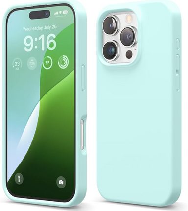 elago Compatible with iPhone 16 Pro Case, Premium Liquid Silicone Case, Full Body Protective Cover, Shockproof, Slim Phone, Anti-Scratch Soft Microfiber Lining, 6.3 inch (Aqua Sky)