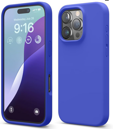 elago Compatible with iPhone 16 Pro Case, Premium Liquid Silicone Case, Full Body Protective Cover, Shockproof, Slim Phone, Anti-Scratch Soft Microfiber Lining, 6.3 inch (Cobalt Blue)