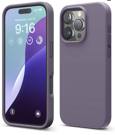 elago Compatible with iPhone 16 Pro Case, Premium Liquid Silicone Case, Full Body Protective Cover, Shockproof, Slim Phone, Anti-Scratch Soft Microfiber Lining, 6.3 inch (Deep Lavender)