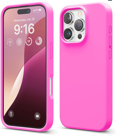 elago Compatible with iPhone 16 Pro Case, Premium Liquid Silicone Case, Full Body Protective Cover, Shockproof, Slim Phone, Anti-Scratch Soft Microfiber Lining, 6.3 inch (Ice Red)