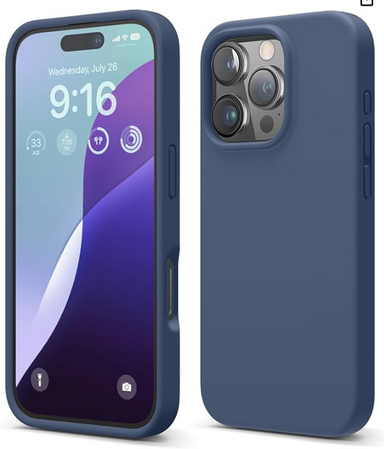 elago Compatible with iPhone 16 Pro Case, Premium Liquid Silicone Case, Full Body Protective Cover, Shockproof, Slim Phone, Anti-Scratch Soft Microfiber Lining, 6.3 inch (Jean Indigo)