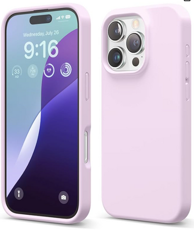 elago Compatible with iPhone 16 Pro Case, Premium Liquid Silicone Case, Full Body Protective Cover, Shockproof, Slim Phone, Anti-Scratch Soft Microfiber Lining, 6.3 inch (Light Lilac)