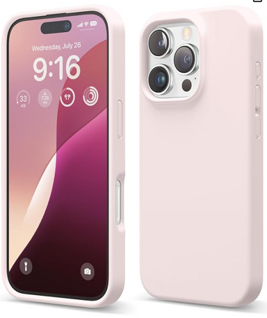 elago Compatible with iPhone 16 Pro Case, Premium Liquid Silicone Case, Full Body Protective Cover, Shockproof, Slim Phone, Anti-Scratch Soft Microfiber Lining, 6.3 inch (Lovely Pink)