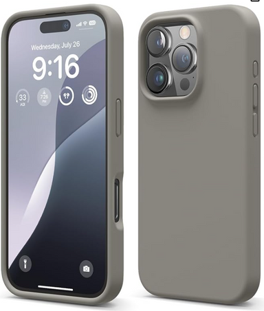 elago Compatible with iPhone 16 Pro Case, Premium Liquid Silicone Case, Full Body Protective Cover, Shockproof, Slim Phone, Anti-Scratch Soft Microfiber Lining, 6.3 inch (Medium Grey)