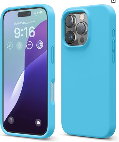 elago Compatible with iPhone 16 Pro Case, Premium Liquid Silicone Case, Full Body Protective Cover, Shockproof, Slim Phone, Anti-Scratch Soft Microfiber Lining, 6.3 inch (Ocean Blue)