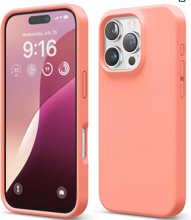 elago Compatible with iPhone 16 Pro Case, Premium Liquid Silicone Case, Full Body Protective Cover, Shockproof, Slim Phone, Anti-Scratch Soft Microfiber Lining, 6.3 inch (Pomelo Pink)