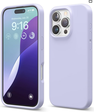 elago Compatible with iPhone 16 Pro Case, Premium Liquid Silicone Case, Full Body Protective Cover, Shockproof, Slim Phone, Anti-Scratch Soft Microfiber Lining, 6.3 inch (Purple)