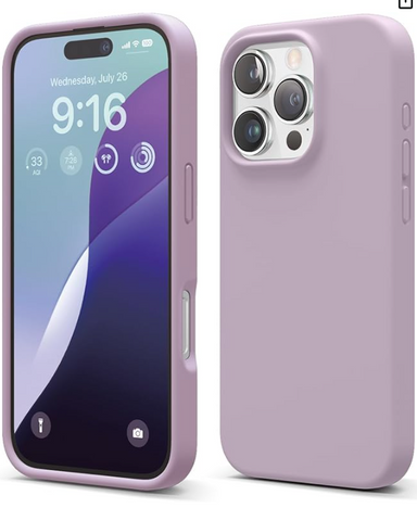 elago Compatible with iPhone 16 Pro Case, Premium Liquid Silicone Case, Full Body Protective Cover, Shockproof, Slim Phone, Anti-Scratch Soft Microfiber Lining, 6.3 inch (Soft Purple)