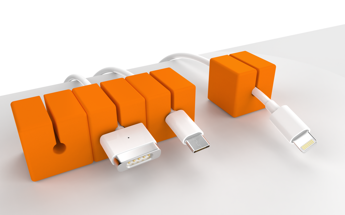 Function101 Cable Blocks 4-Pack Orange - Magnetic and Silicone - Function101