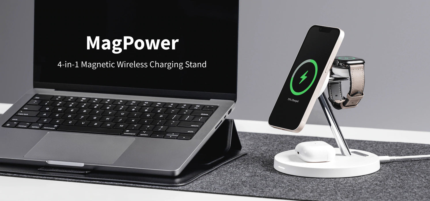 Magnetic Wireless Charger Stand, in Charging Station for Apple, 15W Fast Magsafe Charger with Adjustable Night Light for iPhone 13＆12 Series Pro 