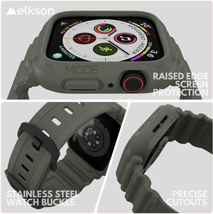 Elkson Quattro PRO Series Bumper case with Band 44/45mm - Charcoal Green