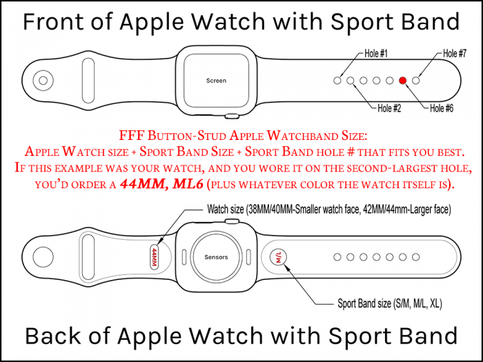 Form Function Form Black Button-Stud Apple Watch Band 42/ 45mm