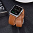 Speidel Brown Leather Double Tour Band For Apple Watch