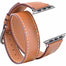 Speidel Brown Leather Double Tour Band For Apple Watch