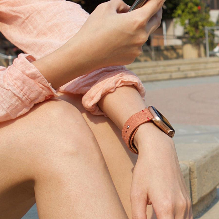 Monowear Urban Canvas Apple Watch Band - Mango Tango