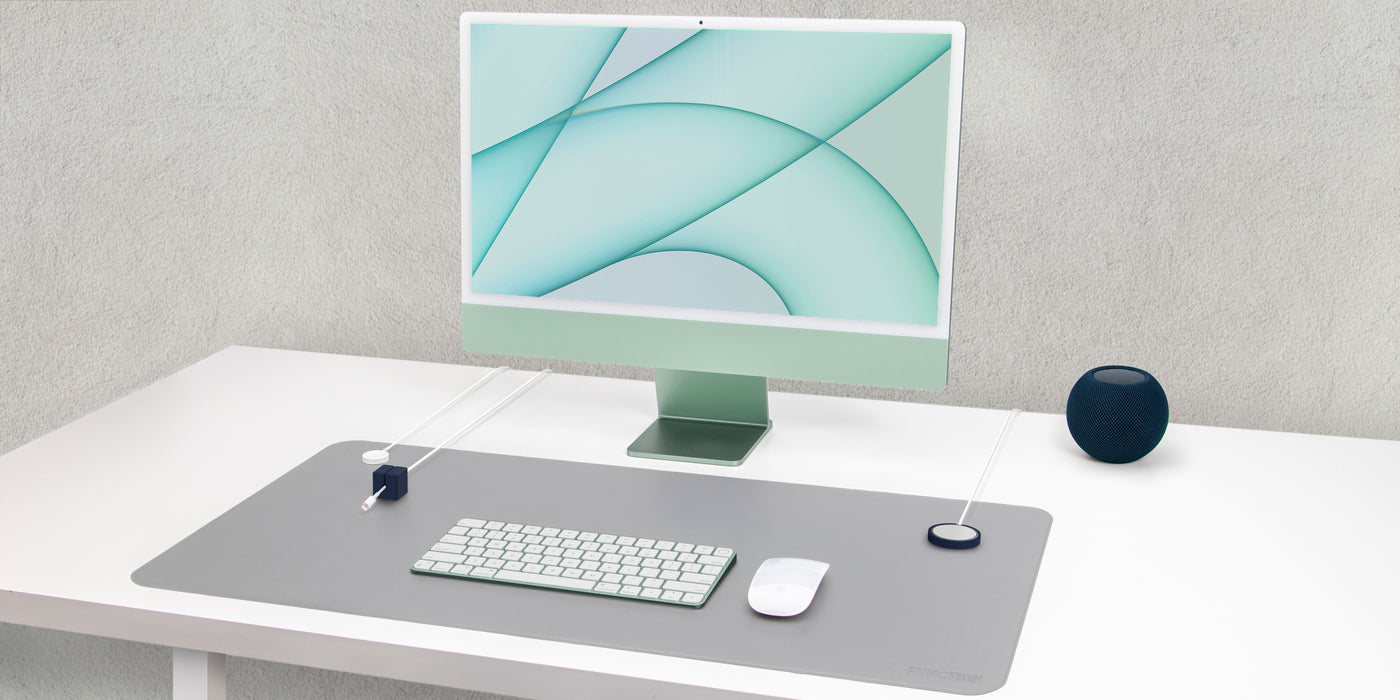 cable managers magnetically attach anywhere on the desk mat