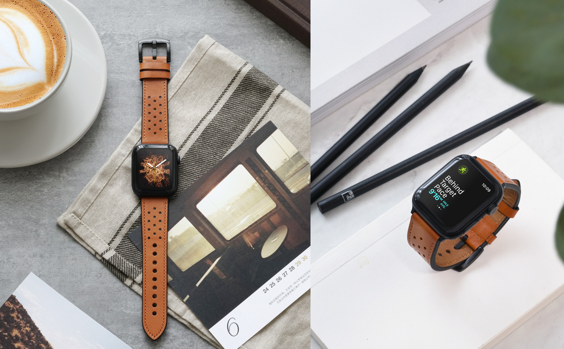 Dark Brown Leather Apple Watch Band | Terra Bullstrap®
