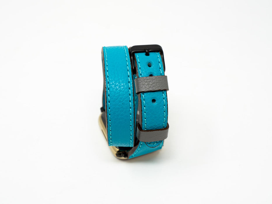 Olpr. leather goods co. Petite Double Italian Leather Apple Watch Band - Turquoise