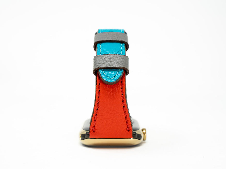 Olpr. leather goods co. Petite Single Italian Leather Apple Watch Band - Turquoise & Red