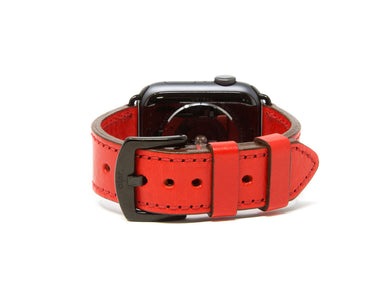 Olpr. leather goods co. Italian Leather Apple Watch Band - Red