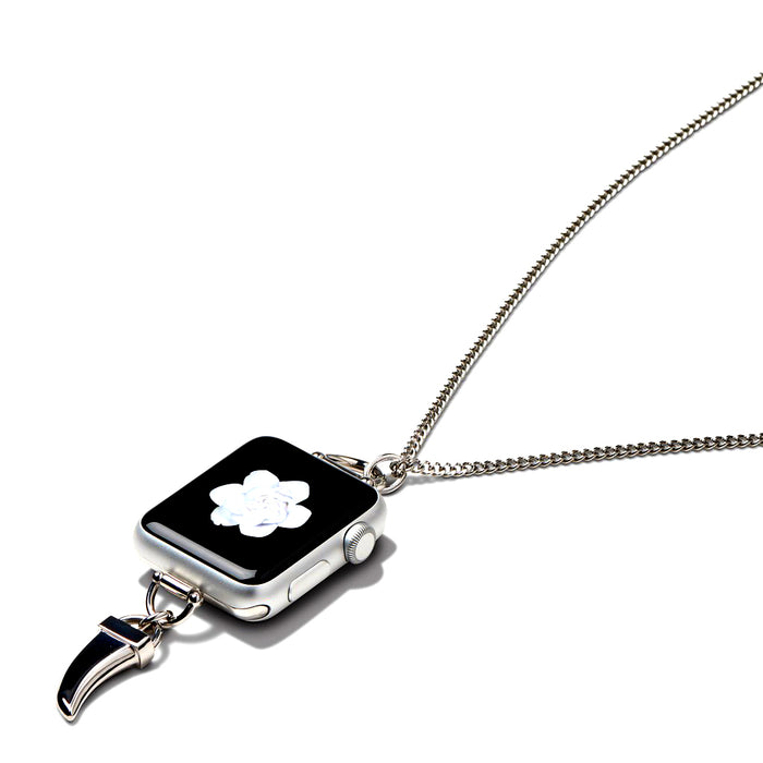 Bucardo Charm Apple Watch Necklace in Horn Silver Series 1-3