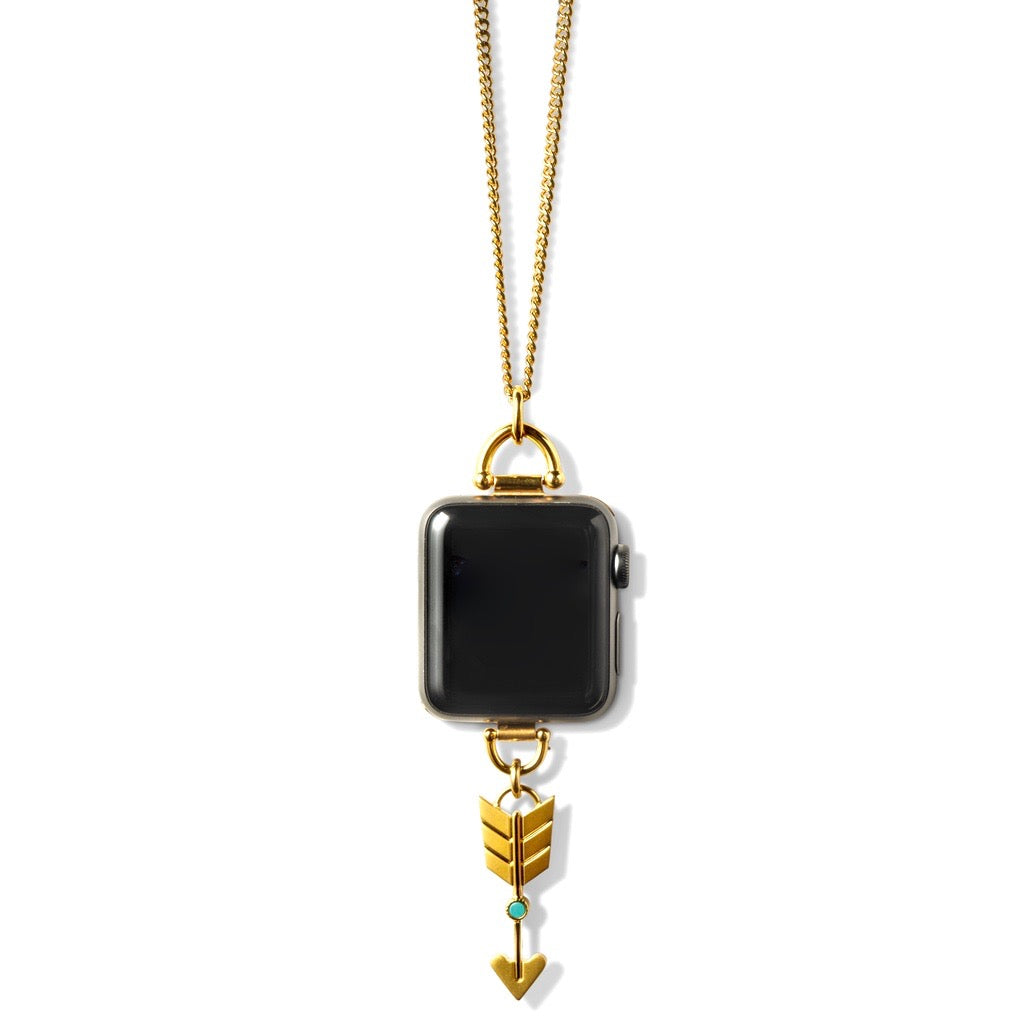 Bucardo Charm Apple Watch Necklace in Arrow Gold Series 1-3 Cult