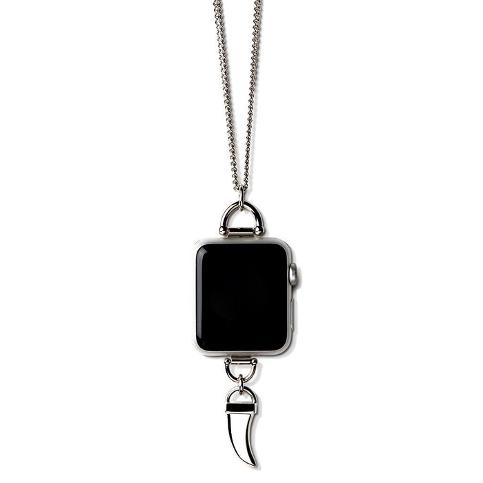 Bucardo Charm Apple Watch Necklace in Horn Silver Series 1-3