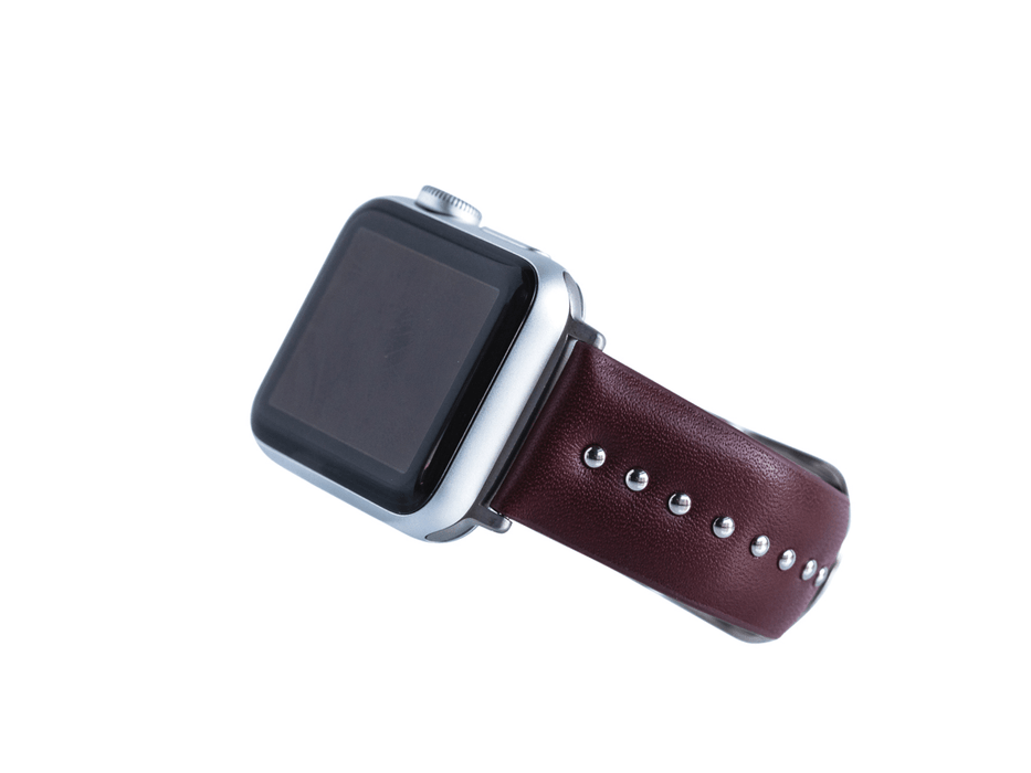 Burgundy leather cheap apple watch band