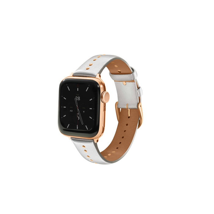 Goldenerre Metallic Silver Stud Band for the Apple Watch