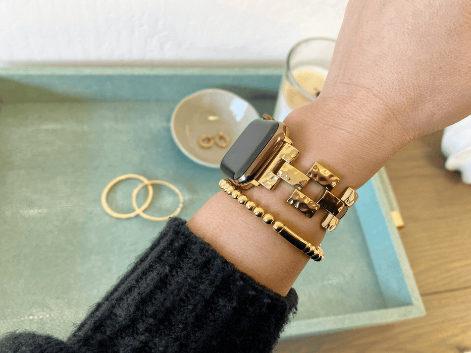Goldenerre Hammered Link Band for the Apple Watch