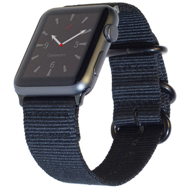 The Executive French Leather Apple Watch Band - Barenia Black