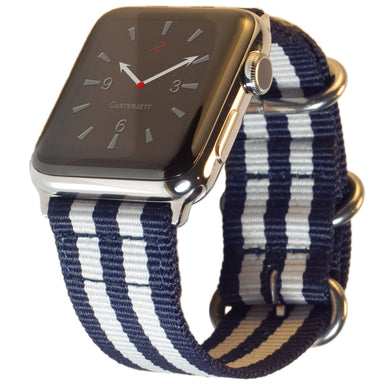 Carterjett Nylon NATO Apple Watch Band in Blue - Cult of Mac Watch Store