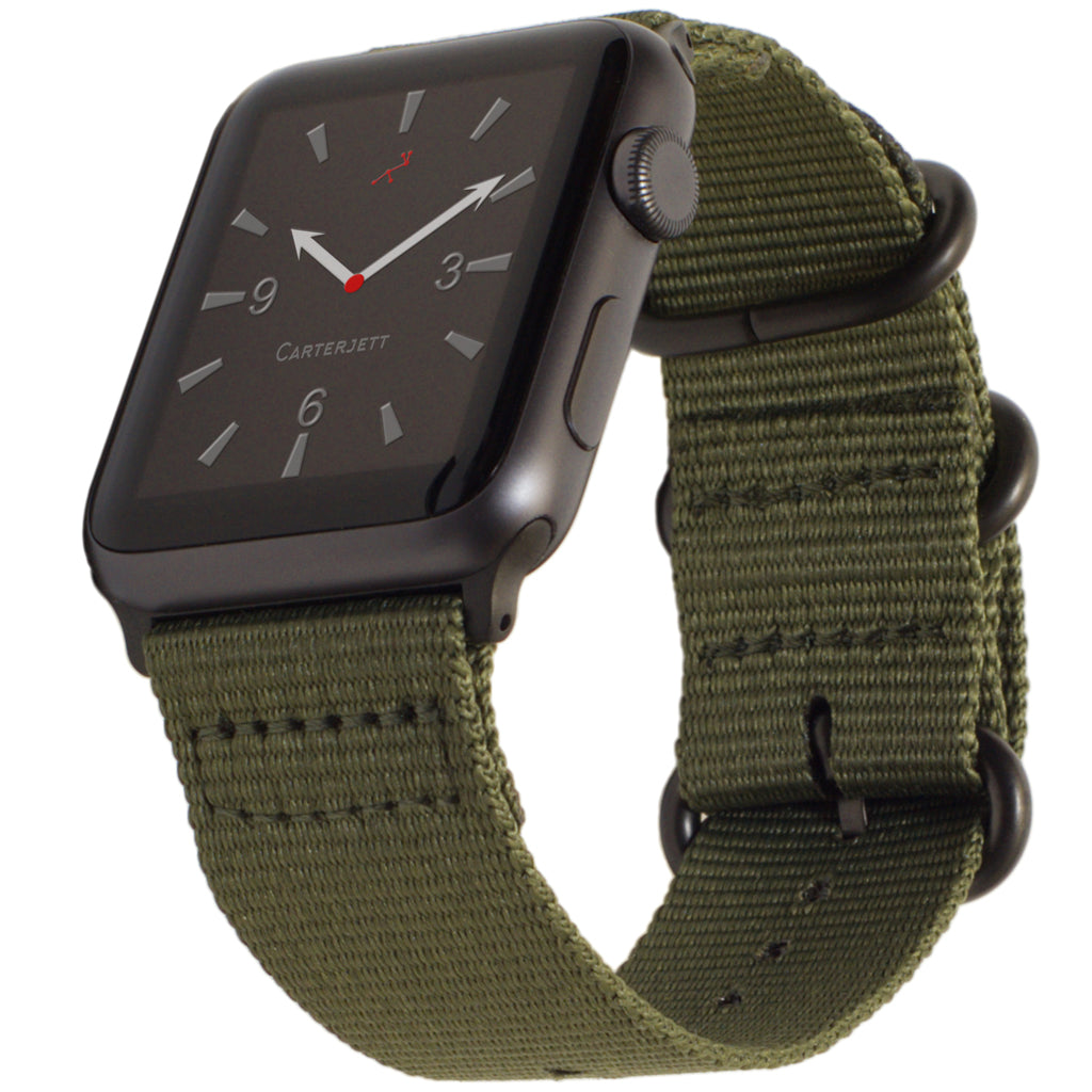 Carterjett Nylon Apple Watch Band in Olive - Cult of Mac Store